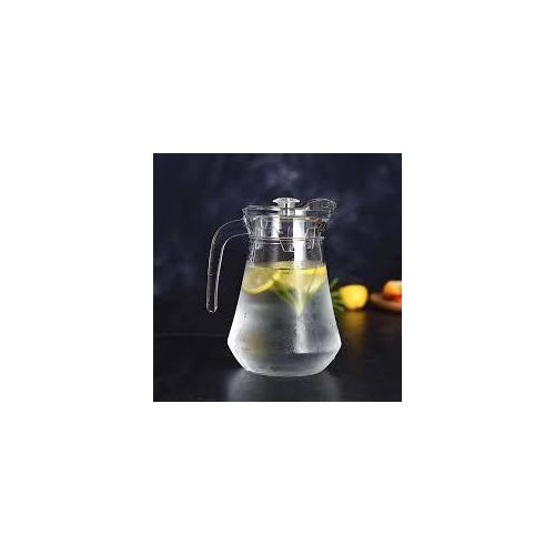 product_image_name-Generic-1.3L Classic Glass Water Jug With Lid – Heat-Resistant Household Pitcher For Juice, Water & Beverages-3
