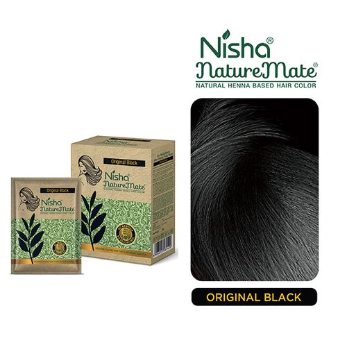 Nisha Natural henna based hair color 10 gm Sachet Permanent Natural Black ,  Natural Black – Sabkooch.com