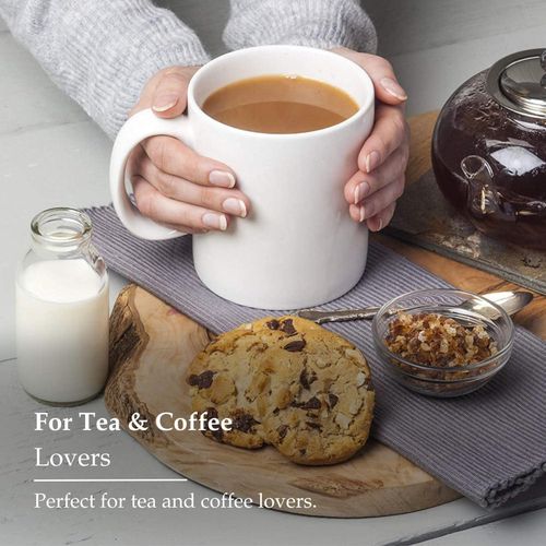 product_image_name-Generic-500ml Ceramic White Tall Plain Mug,White Ceramic Classic Coffee Mugs Large Handles-5