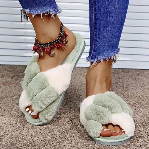 Generic Classic Design Women Winter House Furry Slippers Fluffy Faux Fur Home Slides Flat Fashion Indoor Floor Shoes Ladies Flip Flops Mks3411 gray Best Price Online Jumia Kenya