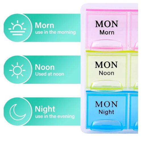 product_image_name-Generic-3-Times-A-Day Weekly Portable Moisture-Proof PillOrganizer -3
