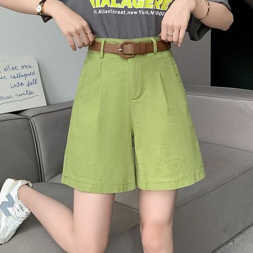 Lady Cotton Shorts Knee Length Pants Trousers Casual Loose Wide Legs Summer  Long 