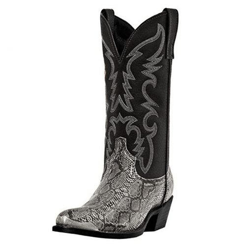Fashion Men s Leather Boots High Heel Toe Western Cowboy Boots