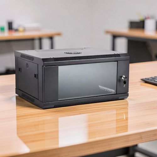 product_image_name-Generic-Transparent Window Tempered Glass Panel Smooth Paint Finish Network Equipment Storage 4U Wall Mount Data Cabinet -1