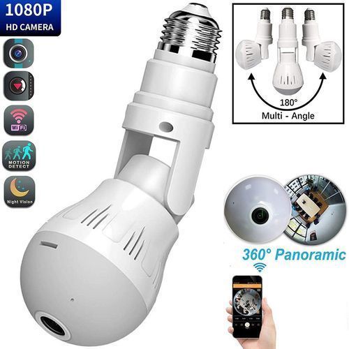 Wifi light bulb hidden spy security camera hot sale
