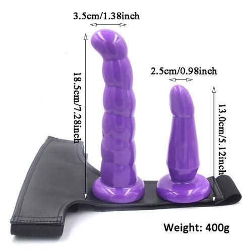 RUNSONE Strapon Vibrator Harness Dildo Anus Plugs BD-SM