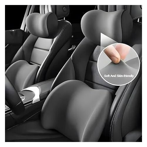 product_image_name-Generic-Lumbar Pillows Headrest Pillow Lumbar Support Pillows for Office Chair Ergonomic Memory Foam Back Pillows for Car Back Support for Office Chair Car Bed Seat Covers Automobiles - SET OF 1-4