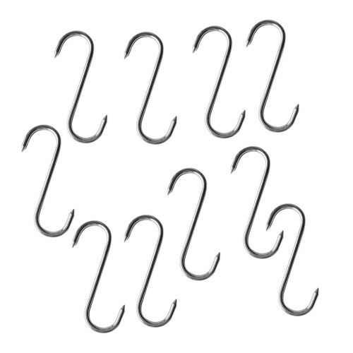 Generic 10 Pieces Large S Shaped Stainless Steel Metal Hooks Meat @ Best  Price Online