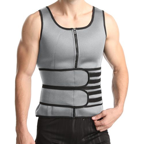 US Mens Neoprene Sauna Sweat Vest Body Shaper Waist Trainer Fat Burner  Fitness