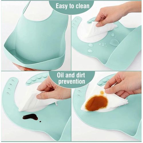 product_image_name-Generic-8PCS Silicone Baby Feeding Set, Baby Led Weaning Supplies with Suction Bowl Divided Plate, Toddler Self Feeding Dish Set with Spoons Forks Sippy Cup Adjustable Bib, Baby Eating Utensils-7