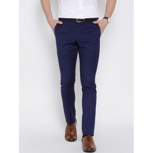 Buy online Navy-blue Solid Formal Trouser from Bottom Wear for Men by Tahvo  for ₹1199 at 40% off | 2024 Limeroad.com