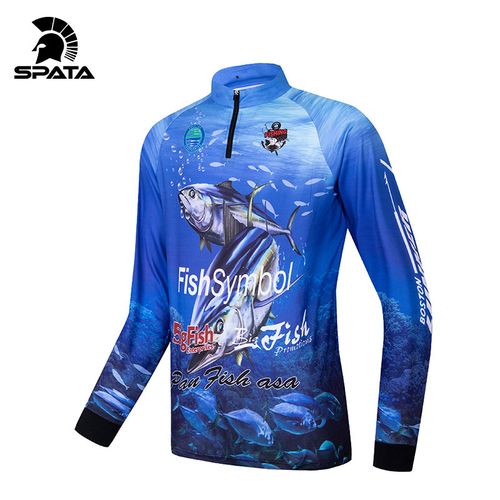 Generic Breathable Fishing Shirts Men Cycling Long Sleeve Tuna