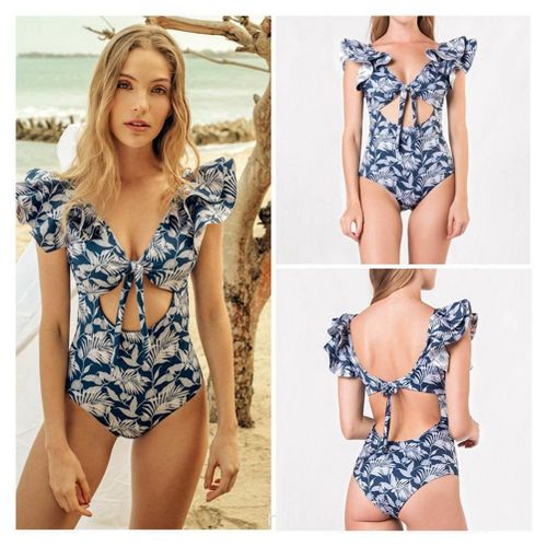 Women Swimsuits, Shoulder Floral Swimwear Push Up Bathing Suits / Bodysuits