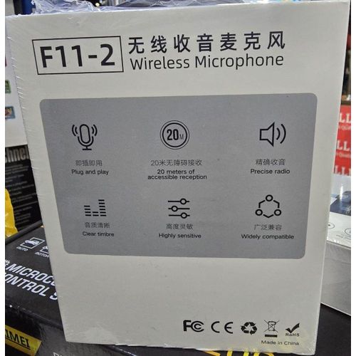 product_image_name-Generic-F11 2 Lavalier Microphone Wireless System for DSLR Camera and Smartphones-2