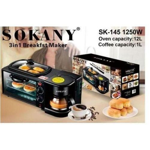 product_image_name-Sokany-Convenient 3 In 1 Breakfast Machine - Oven, Grill And Coffee Maker. Compact and Space Saving Design.-3