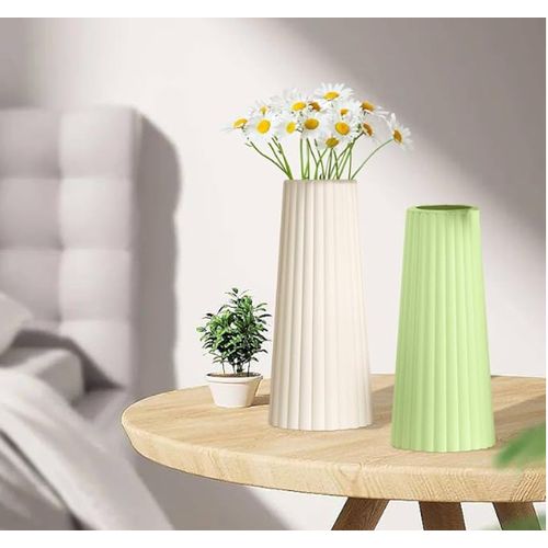 product_image_name-Generic-Minimalist 18cm Ribbed Ceramic Vase – Handmade Modern Decor Piece For Homes-4