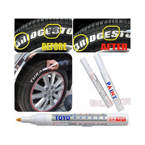 Car Tire Marker Pen Paint Pen Waterproof Anti Fade 4PCS Marker Pens Safe  Tire Pen Car Accessories For Metal Paper Glass Stone - AliExpress