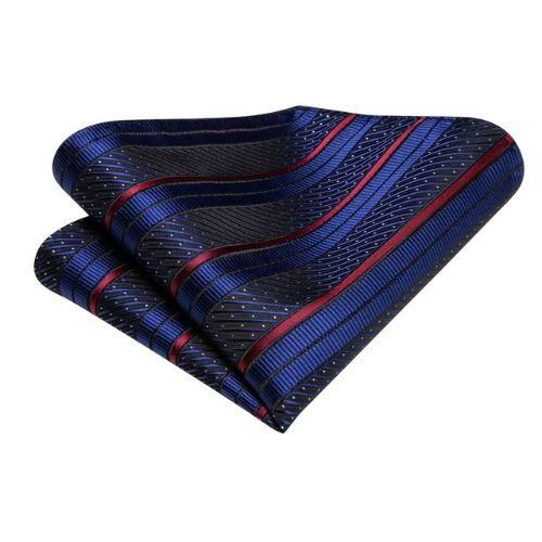 product_image_name-Fashion-Black Navy Blue And Dark Burgundy Striped Necktie-3