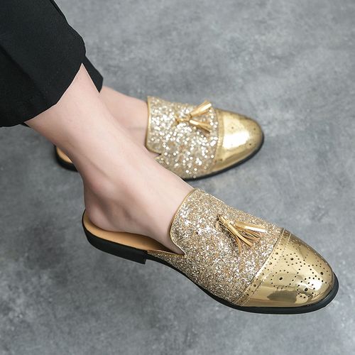 Black and gold 2025 prom shoes men