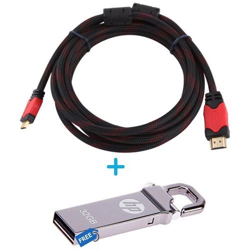product_image_name-Generic-3M HDMI To HDMI Cable + Free HP 32 GB Flash Disk-1