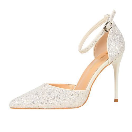 Classic Fairy White Glitter Plexy Heels