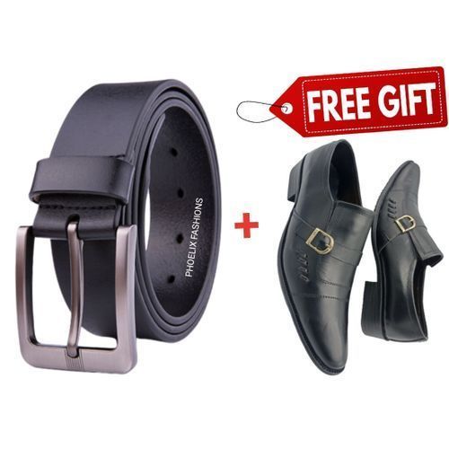 product_image_name-Fashion-Pure Leather Casual Men's Belt + FREE PAIR OF MEN SHOES.-1