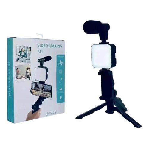product_image_name-Generic-A Camera ,video Making Kit ,mic ,mimi Tripod Stand,LED Light And Phone Holder Clip Or Video Podcasts-1