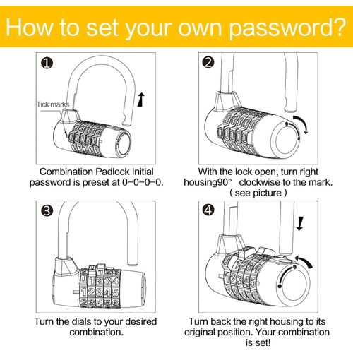 product_image_name-Generic-Stellar Five Digit Combination Padlock Resettable Weatherproof Lock for Outdoor and Indoor Use-4