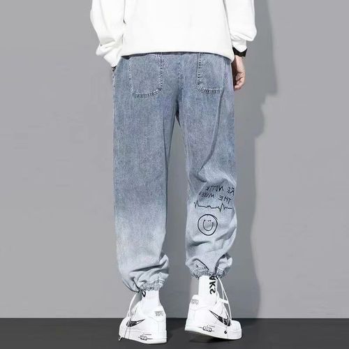 Fashion Men's Jeans Pants Hip Hop Trend Streetwear Jogging Pants Casual  Elastic Waist Men Trousers Joggers Men Sweatpants Cargo Homme @ Best Price  Online