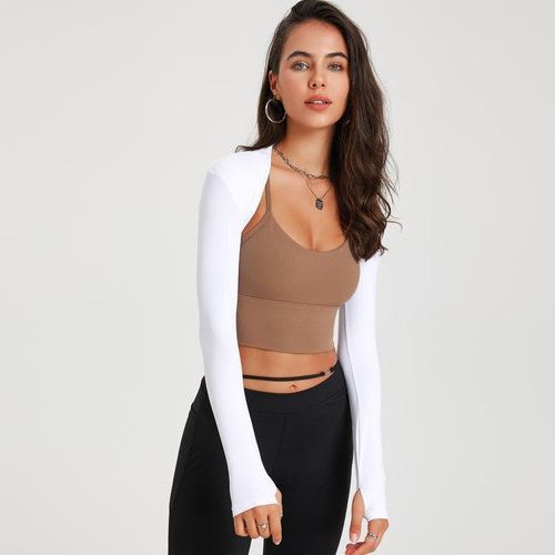Generic Sports Long Sleeve Shirts Yoga Dance Crop Top Shawl Fitness  Cardigan Small Waistcoat Ballet Coat Workout Jacket Women Gym Outfit @ Best  Price Online