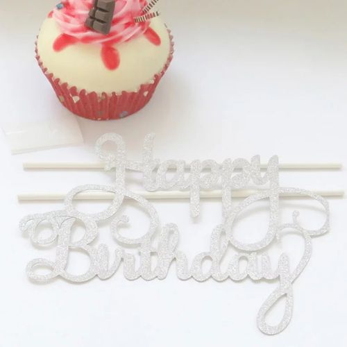 product_image_name-Generic-Happy Birthday Glitter Paper Cake Topper - 1Pc-2