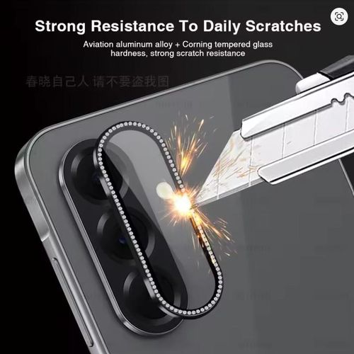 product_image_name-Generic-Samsung Galaxy A26 Phone Case, Women's Metal Ring Camera Lens Protector with Diamond Glitter Decoration for Second Device-4