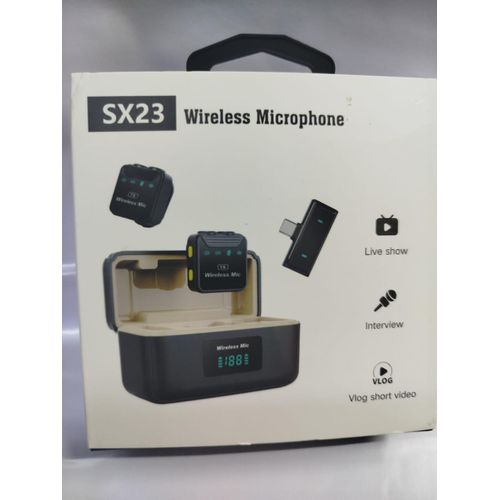 product_image_name-Generic-SX23 Wireless Lavalier Microphone with Charging Case Noise Reduction for Mobile Recording-1