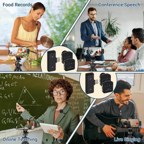 product_image_name-Generic-SX23 Wireless Lavalier Microphone with Charging Case Noise Reduction for Mobile Recording-2