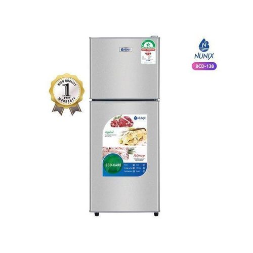 product_image_name-Nunix-138L Large Capacity Double Door Fridge -Silver-1