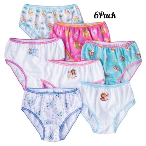 Fashion 6Pack Girls Disney Princess Cotton Kids Panties Girly