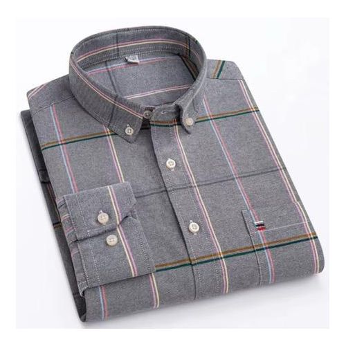 product_image_name-Oxford Cloth-Men’s Pure Cotton Long Sleeve –Formal & Casual, Comfortable & Durable-1