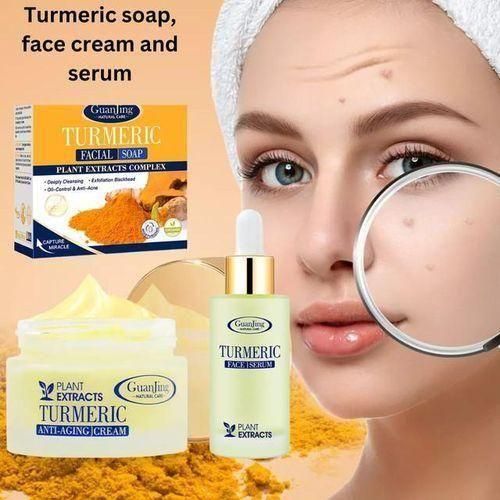 product_image_name-Guanjing-3Pack Turmeric Face Cream-Brighten,remove Dead Skin Cell, Serum & A Bar Soap-1