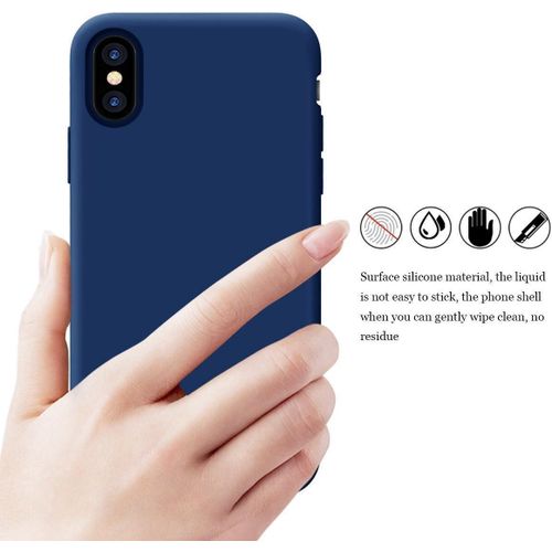 product_image_name-Generic-Navy Silicone Rubber Phone Cover Case for iPhone X-3