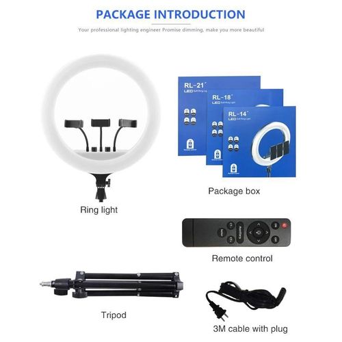 product_image_name-Generic-RL-18 Large 18" LED Ring Light with Phone Holder & Remote for Professional Lighting-7