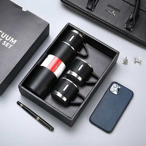 500ML vacuum flask gift set a cup of three lids