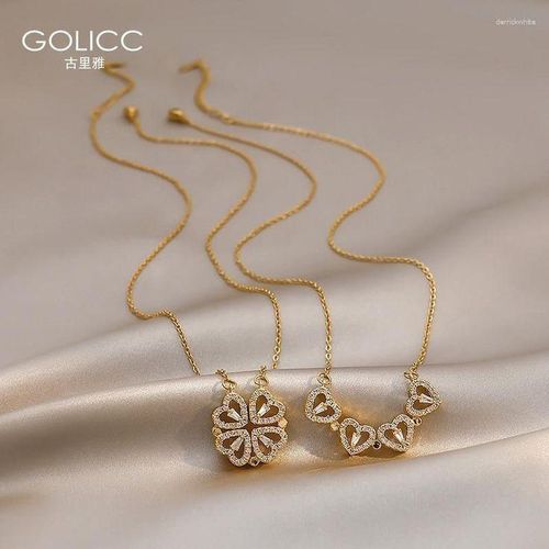 product_image_name-stainless steel-Lucky four-leaf clover necklace -2