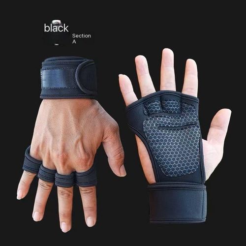 product_image_name-Fashion-BLACK Weight Lifting Grip Gloves With Wrist Support – Ultimate Performance And Protection-2