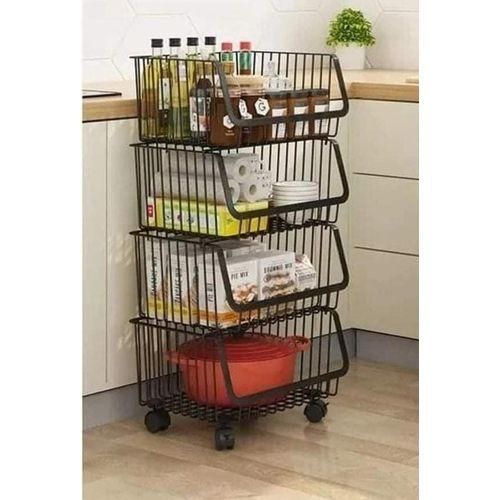 Generic 4 Tier Kitchen Metallic Fruit Vegetable Rack. Best