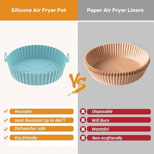 product_image_name-Generic-3pcs Silicone Air Fryer Liner Mixed Colours With Handle Non-stick Heat Resistant Air Fryer Pad Kitchen Tools-3