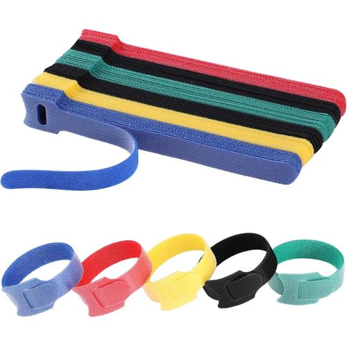 product_image_name-Generic-60pcs Adhesive Loop Hook Nylon Hook and Loop Strap Cable Ties Reusable Wire Organizer-1
