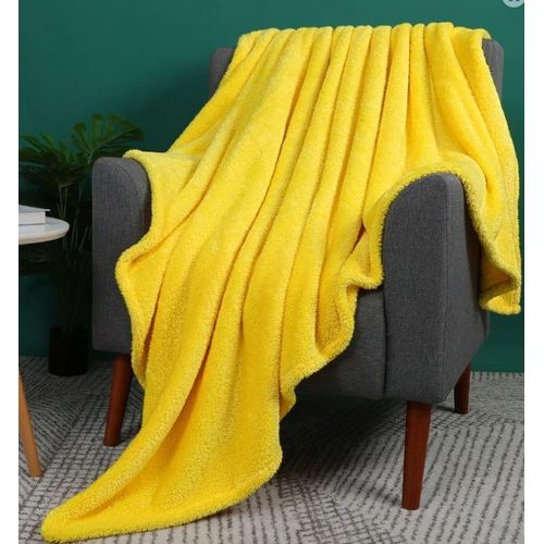 product_image_name-Generic-1PC Ultra-Soft Micro Fleece Throw Blanket-Yellow-1