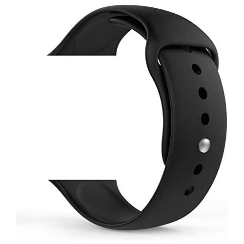product_image_name-Generic-Black Silicone Watch Band Made To Fit 42 & 44mm Apple Watch-2