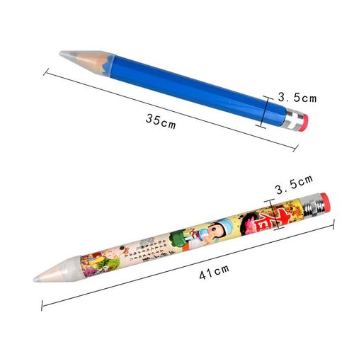16 Inch Giant Wooden Jumbo Pencil With Eraser & Cap - Fun Novelty Orange Pencil For Kids, School, Props & Gifts