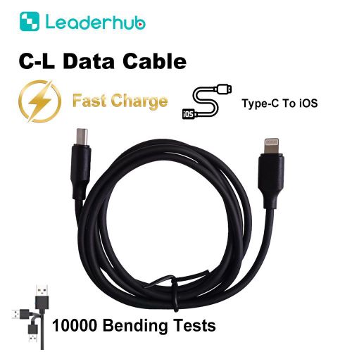 product_image_name-Leaderhub-USB C-Lightning Cable 1M Fast Charging Type C to Lightning Data Cable for IPhone Black-4